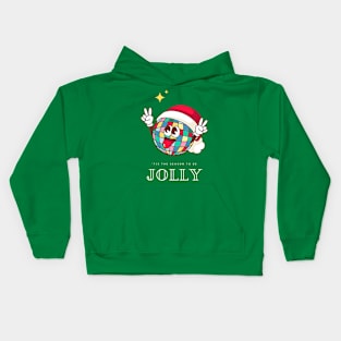 Jolly and bright, tis the season Kids Hoodie